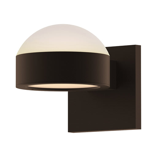 Reals Up/Down Outdoor LED Wall Light in Textured Bronze/Dome Lens/Plate Lens.