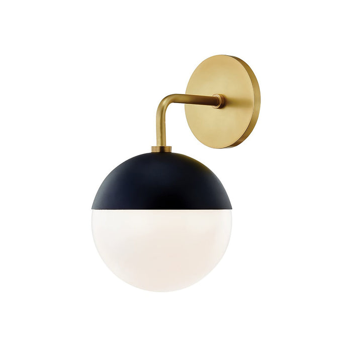 Renee H344101 Wall Light in Black, Brass and White.