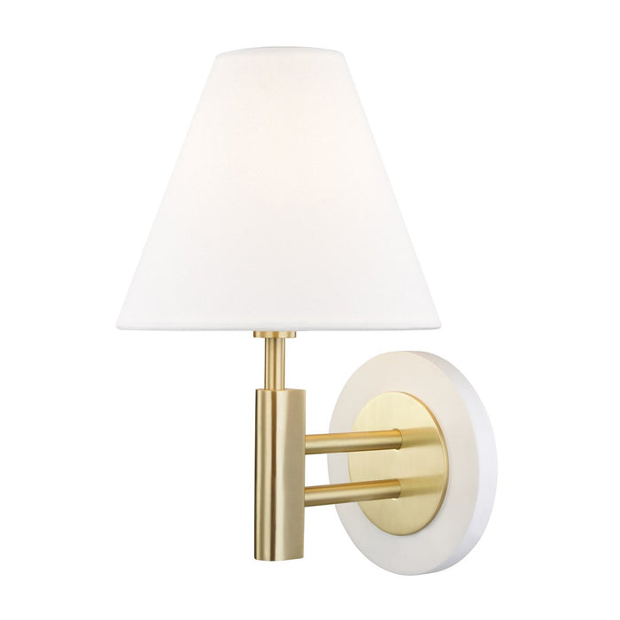 Robbie Wall Light in Aged Brass / White.