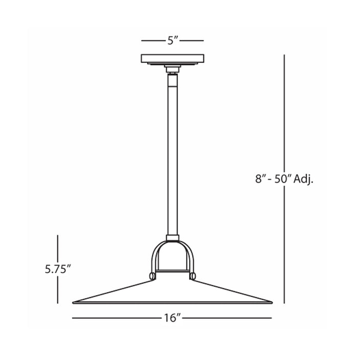 Arial Pendant Light - line drawing.