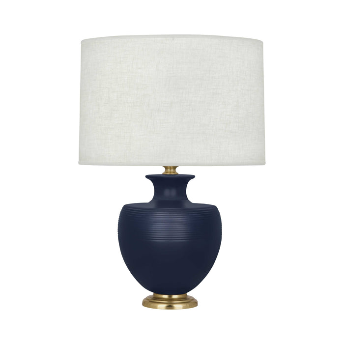 Atlas Table Lamp in Matte Midnight Blue/Modern Brass.
