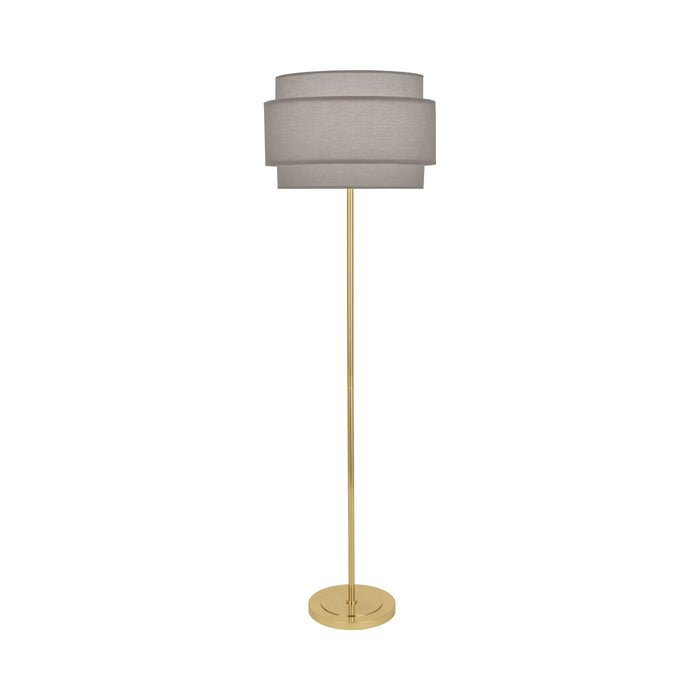Decker Floor Lamp in Smoke Gray/Modern Brass.
