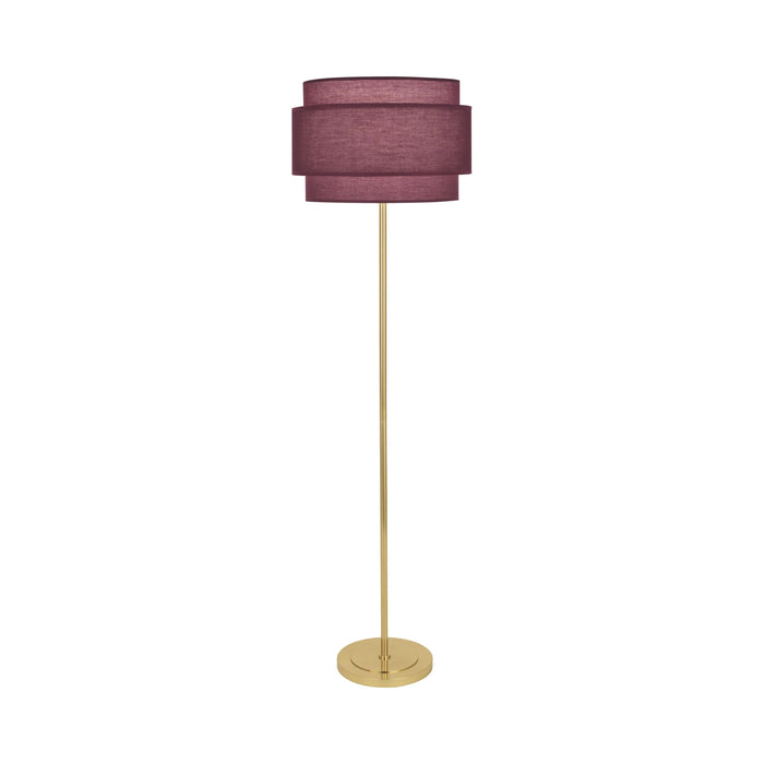 Decker Floor Lamp in Vintage Wine/Modern Brass.