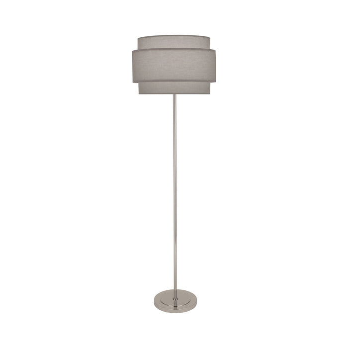 Decker Floor Lamp in Smoke Gray/Polished Nickel.