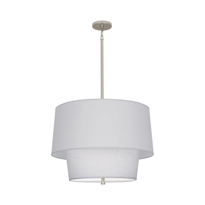 Decker Pendant Light in Pearl Gray Shade/Polished Nickel Finish.