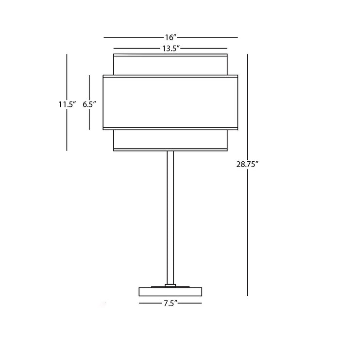 Decker Table Lamp - line drawing.
