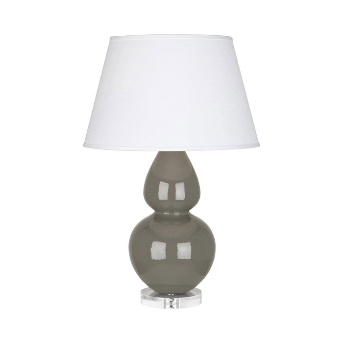 Double Gourd Large Accent Table Lamp with Lucite Base in Ash/Fabric Hardback/Lucite.