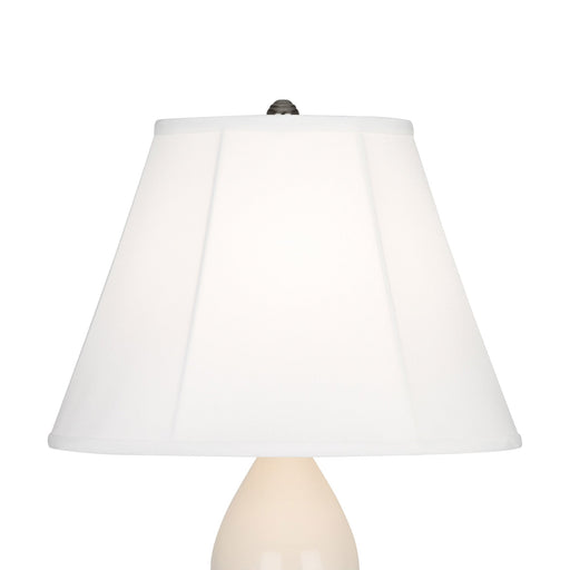 Double Gourd Small Accent Table Lamp with Antique Silver Base in Detail.