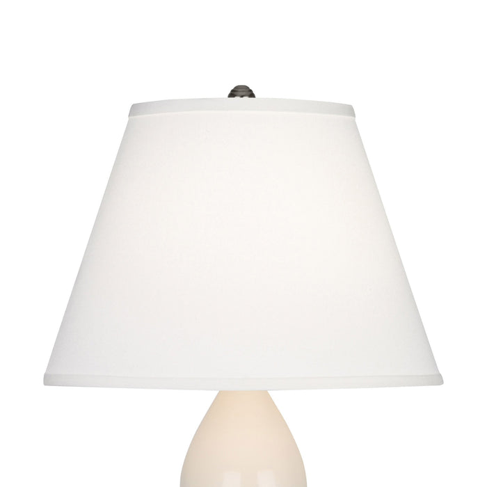 Double Gourd Small Accent Table Lamp with Antique Silver Base in Detail.