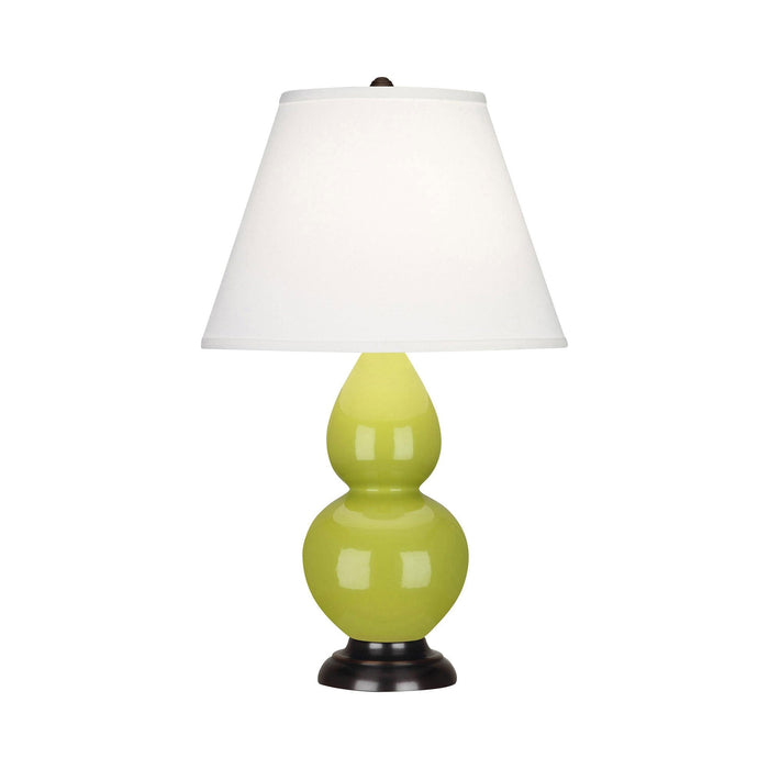 Double Gourd Small Table Lamp in Apple/Fabric Hardback/Bronze.