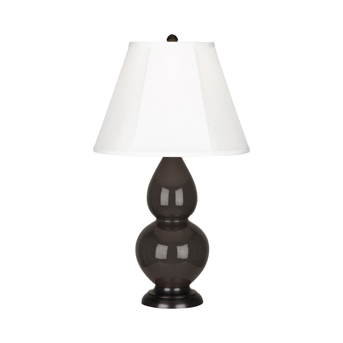 Double Gourd Small Table Lamp in Coffee/Silk Stretch/Bronze.