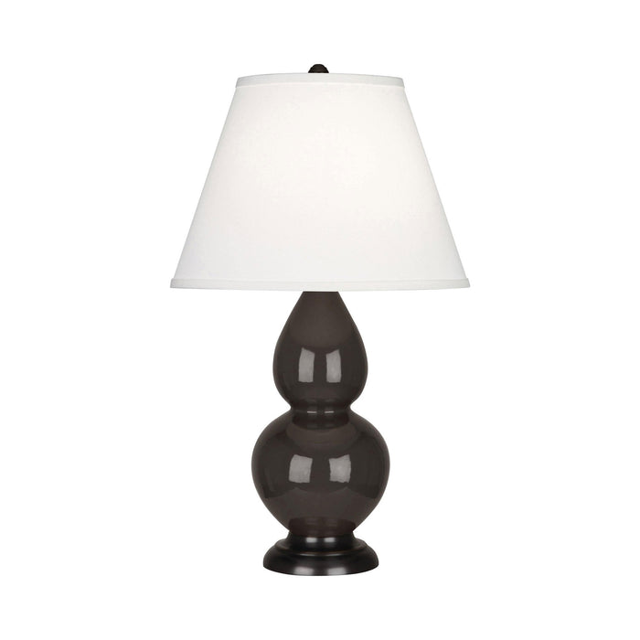 Double Gourd Small Table Lamp in Coffee/Fabric Hardback/Bronze.