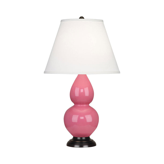 Double Gourd Small Table Lamp in Schiaparelli Pink/Fabric Hardback/Bronze.