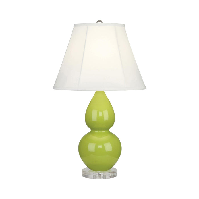 Double Gourd Small Table Lamp in Apple/Silk Stretch/Lucite.