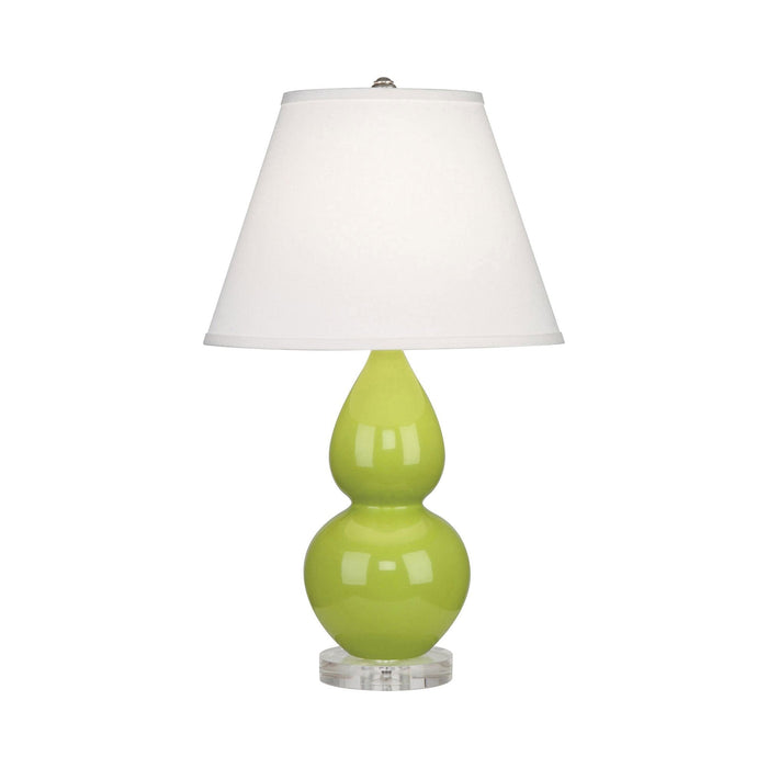 Double Gourd Small Table Lamp in Apple/Fabric Hardback/Lucite.