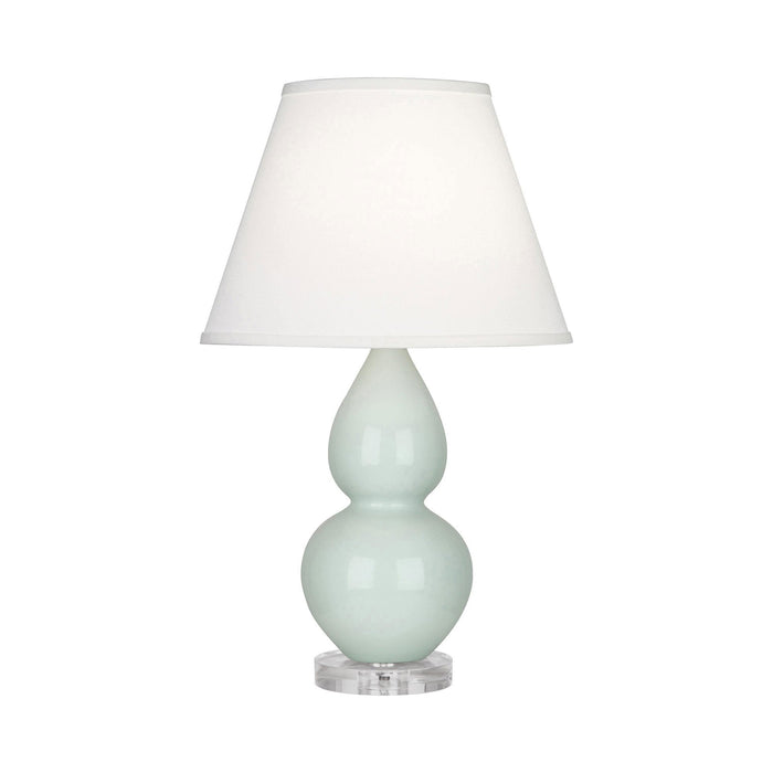 Double Gourd Small Table Lamp in Celadon/Fabric Hardback/Lucite.