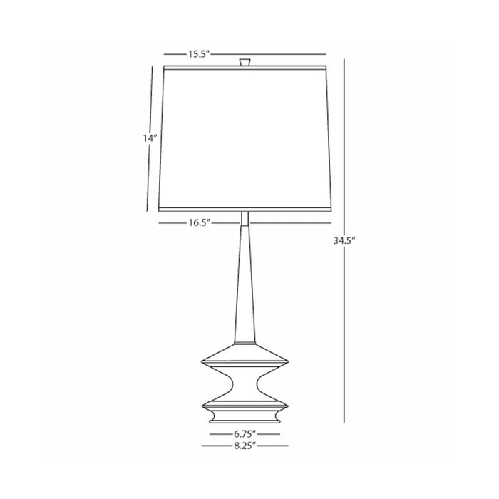 Fletcher Table Lamp - line drawing.