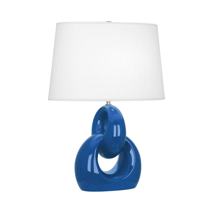 Fusion Table Lamp in Marine Blue.