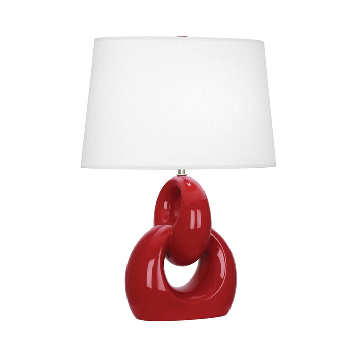 Fusion Table Lamp in Ruby Red.