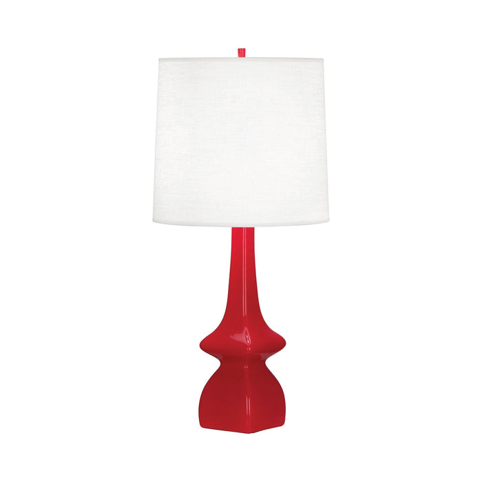 Jasmine Table Lamp in Ruby Red.