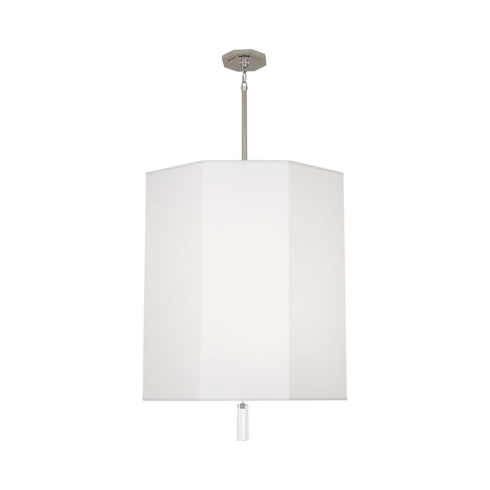 Kate Pendant Light in Ascot White/Polished Nickel.