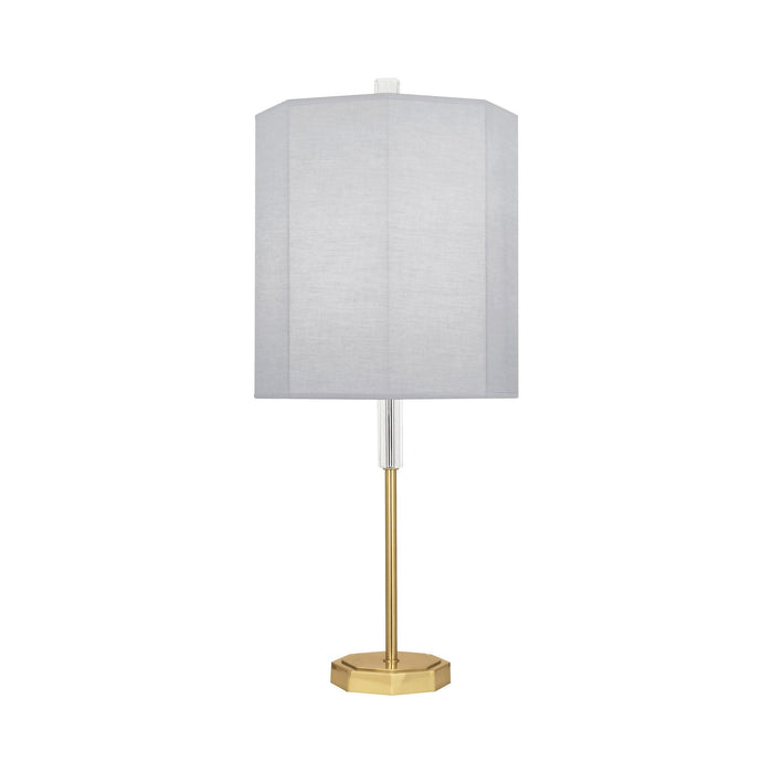 Kate Table Lamp in Pearl Gray/Modern Brass.