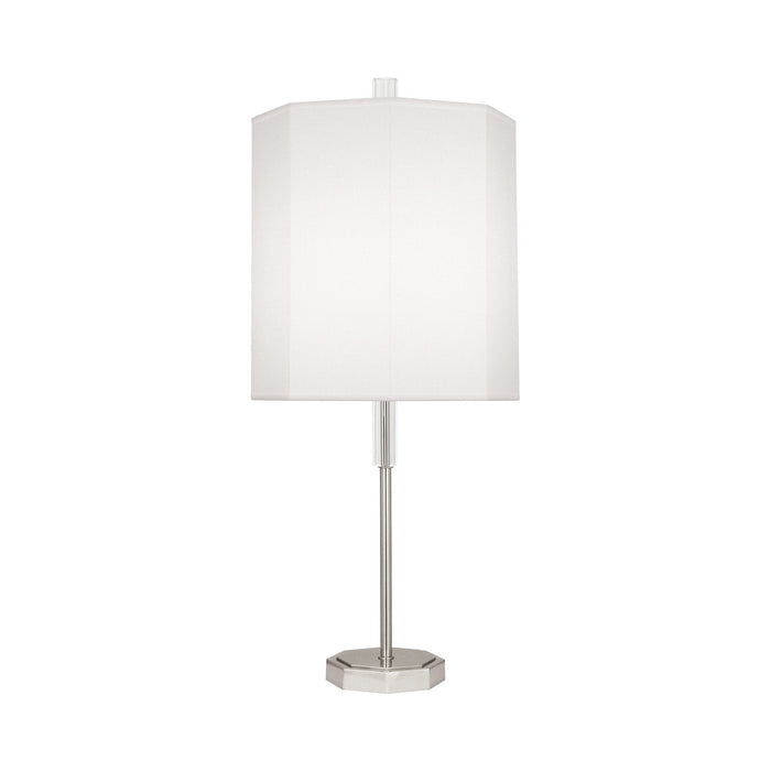 Kate Table Lamp in Ascot White/Polished Nickel.