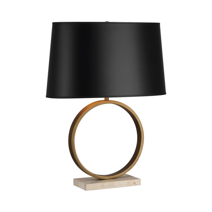 Logan Table Lamp in Aged Brass/Black.