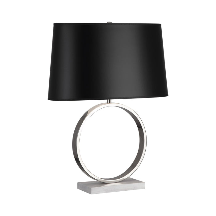 Logan Table Lamp in Polished Nickel/Black.
