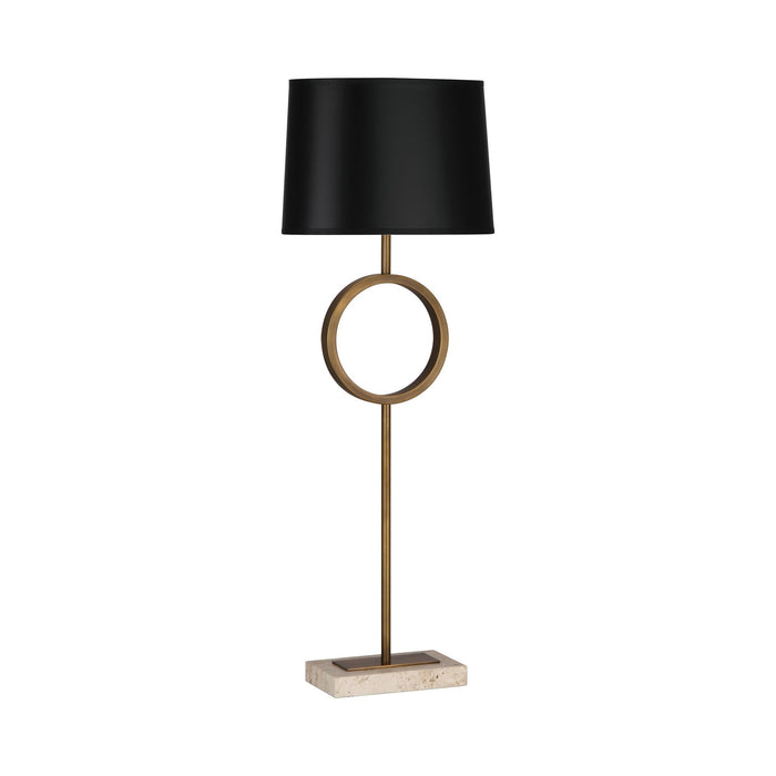 Logan Tall Table Lamp in Aged Brass/Black.