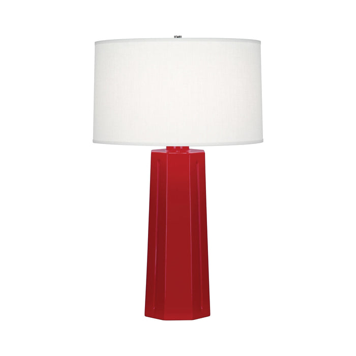 Mason Table Lamp in Ruby Red.
