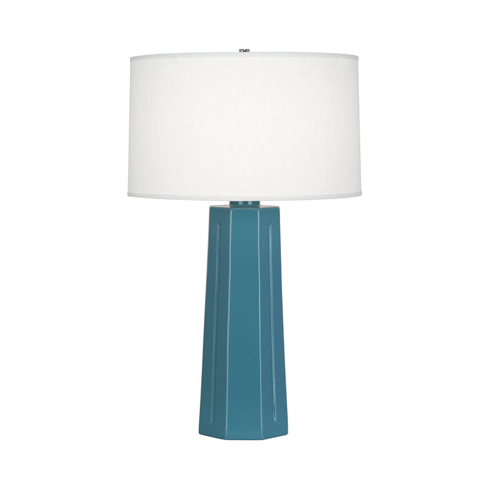 Mason Table Lamp in Steel Blue.