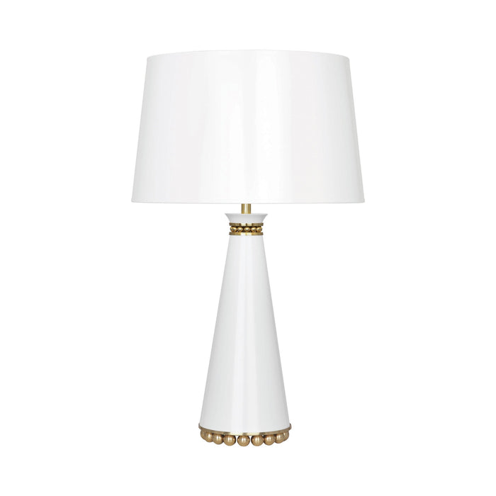 Pearl Table Lamp in Lily/ Modern Brass/Painted Paper.