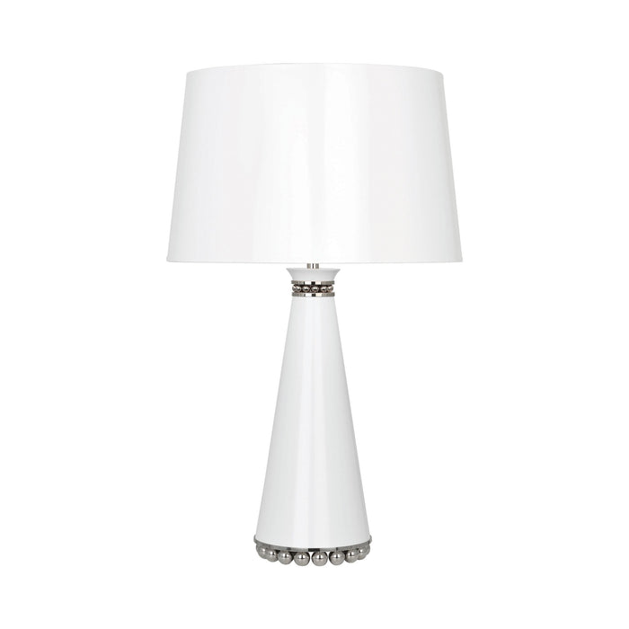 Pearl Table Lamp in Lily/ Polished Nickel/Painted Paper.