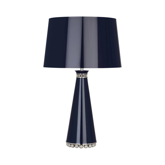 Pearl Table Lamp in Midnight/ Polished Nickel/Painted Paper.