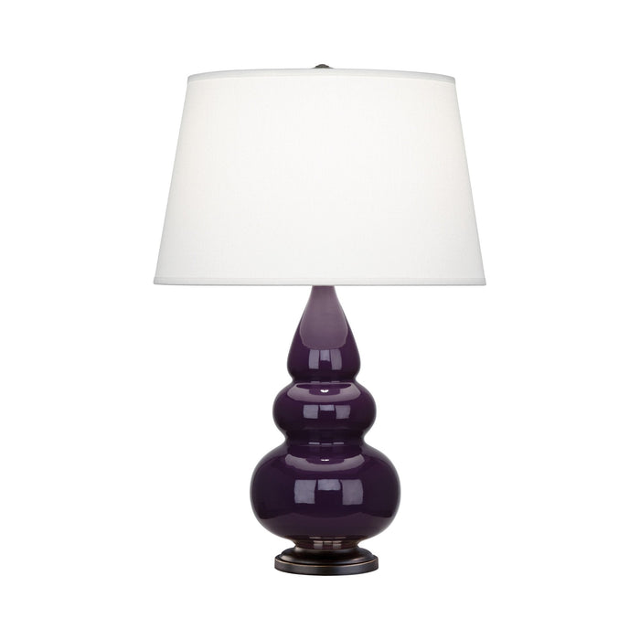 Triple Gourd Accent Lamp in Amethyst/Deep Patina Bronze.
