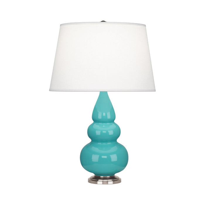 Triple Gourd Accent Lamp in Egg Blue/Antique Silver.