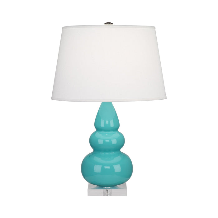 Triple Gourd Accent Lamp in Egg Blue/Lucite Base.