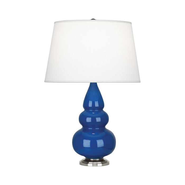 Triple Gourd Accent Lamp in Marine Blue/Antique Silver.