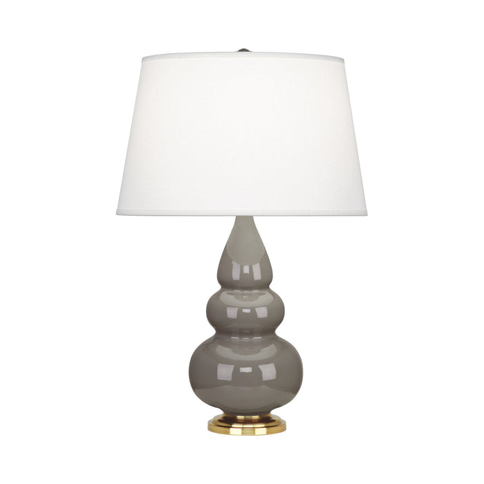 Triple Gourd Accent Lamp in Smoky Taupe/Antique Natural Brass.