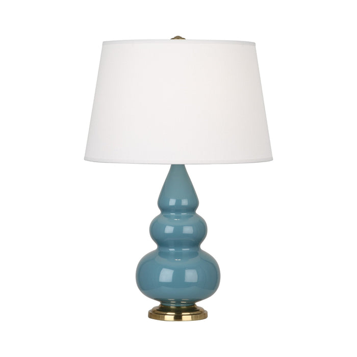 Triple Gourd Accent Lamp in Steel Blue/Antique Brass.