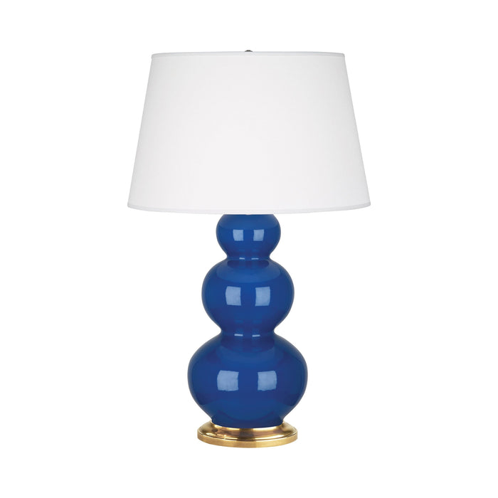 Triple Gourd Table Lamp in Antique Brass/Marine.