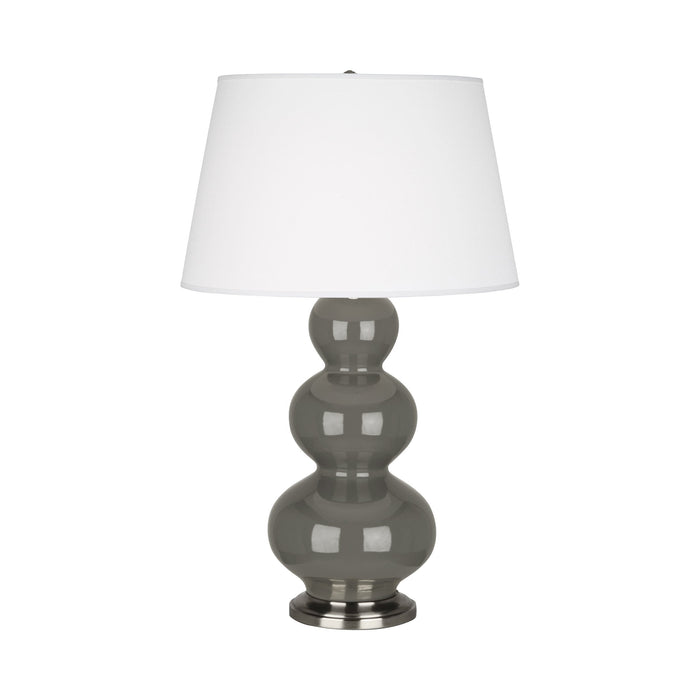 Triple Gourd Table Lamp in Antique Silver/Ash.