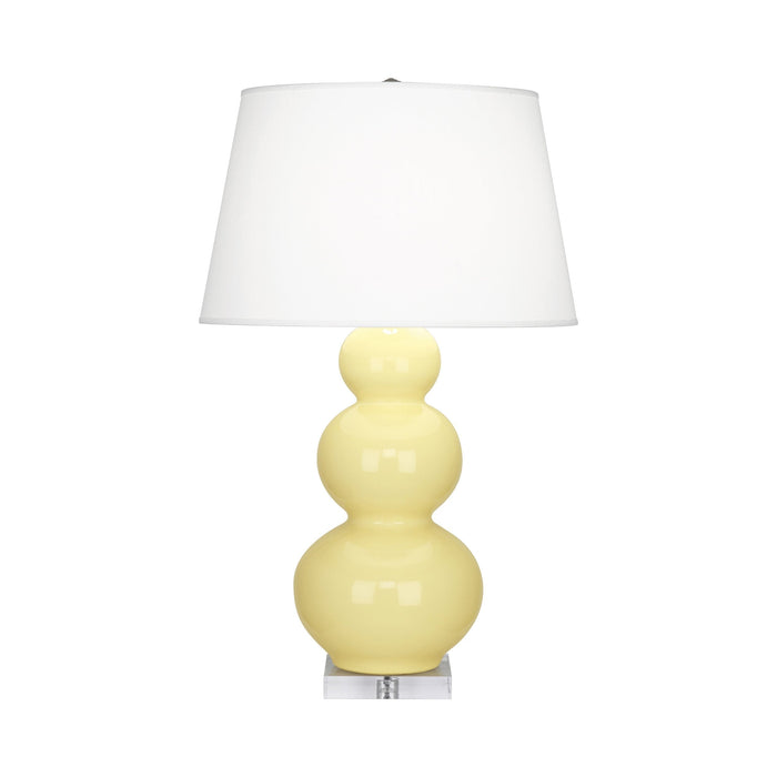 Triple Gourd Table Lamp in Lucite/Butter.
