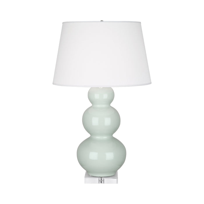 Triple Gourd Table Lamp in Lucite/Celadon.