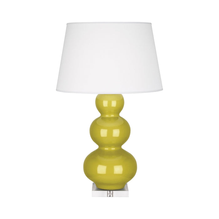 Triple Gourd Table Lamp in Lucite/Citron.