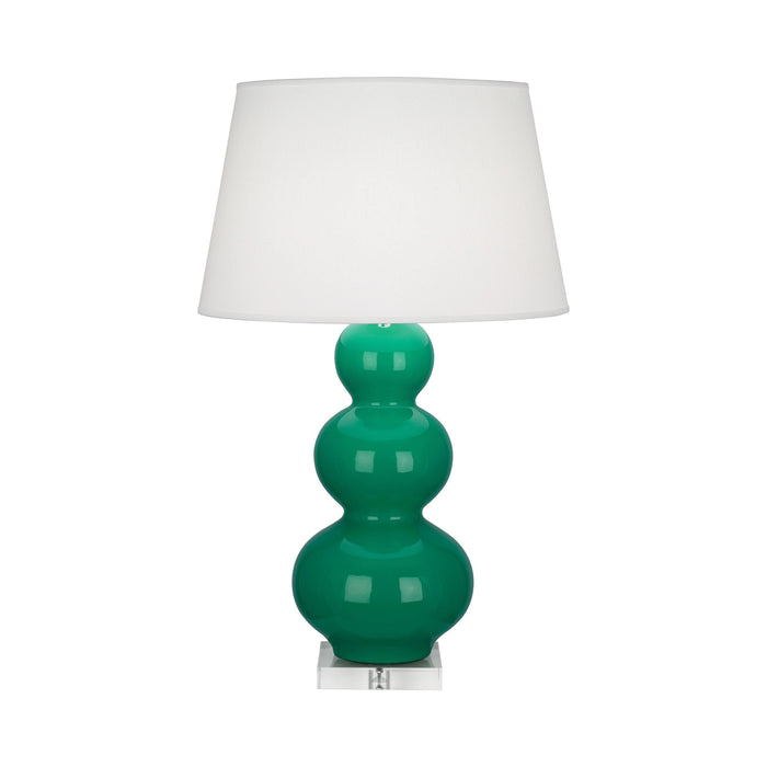 Triple Gourd Table Lamp in Lucite/Emerald.