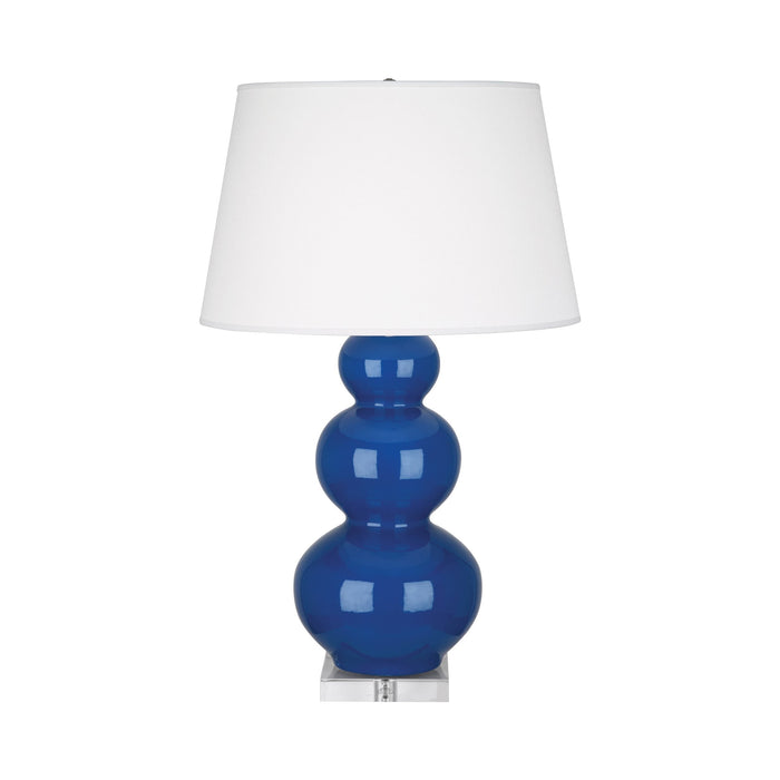 Triple Gourd Table Lamp in Lucite/Marine Blue.
