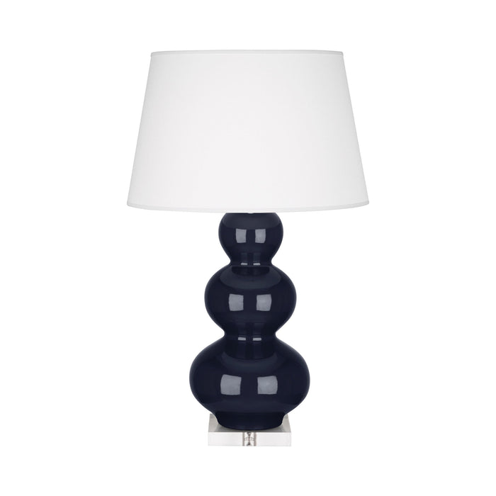 Triple Gourd Table Lamp in Lucite/Midnight Blue.