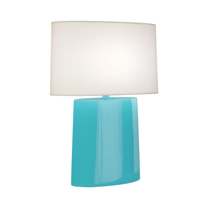 Victor Table Lamp in Egg Blue.